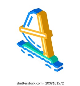 windsurfing water sport isometric icon vector. windsurfing water sport sign. isolated symbol illustration