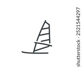 Windsurfing windsurf sport watersport icon, vector illustration