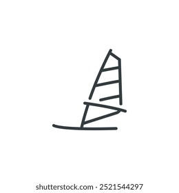 Windsurf deporte de windsurf deporte acuático icono, Ilustración vectorial