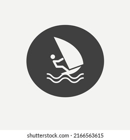 windsurfing, windsurfer icon. water, extreme, sport, surfing, action, surf, sea, sail, sport, wind sign illustration for web and mobile app