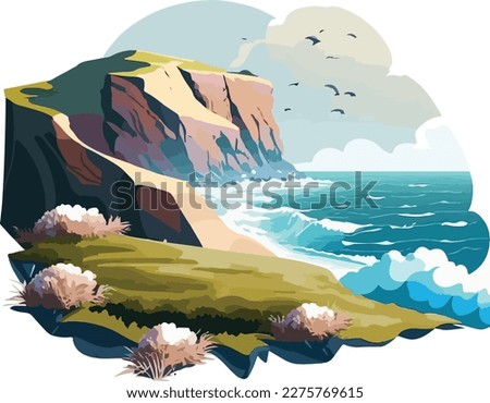 A windswept coastal bluff with panoramic views of the ocean and rugged coastline