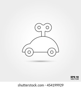 Wind-up Car Line Icon Vector