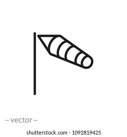 Windvane icon, wind sock line sign - vector illustration eps10