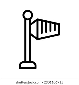 Windvane icon, wind sock line sign vector illustration on white background