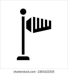 Windvane icon, wind sock line sign vector illustration on white background