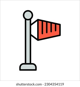 Windvane icon, wind sock line sign vector illustration on white background
