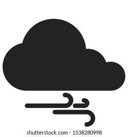 Windy cloud icon solid style for your weather software, web, or app.