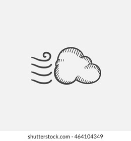 Windy cloud sketch icon set for web, mobile and infographics. Hand drawn vector isolated icon.