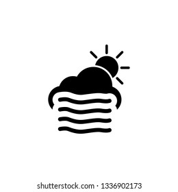 windy cloud and sun icon. Element of weather illustration. Signs and symbols can be used for web, logo, mobile app, UI, UX