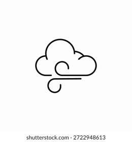 vento nublado ícone de tempo vetor sinal