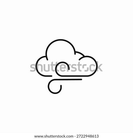 windy cloudy weather icon sign vector