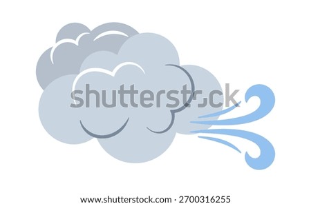 Windy cloudy weather meteorological symbol