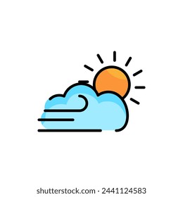 
windy day icon, isolated icon in white background, perfect for website, blog, logo, graphic design, social media, UI, mobile app.
