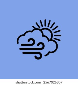 Windy day symbol. Meteorological vector icon.
