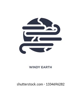 windy earth icon. Simple element illustration from meteorology concept. windy earth editable symbol design on white background. Can be use for web and mobile.