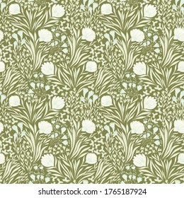 Windy Flowers and Leaves Pattern Design