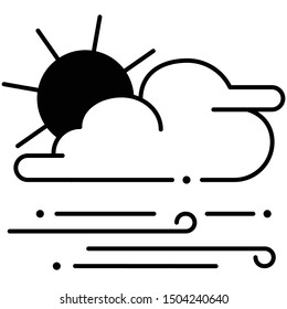 Windy icon fill vector illustration