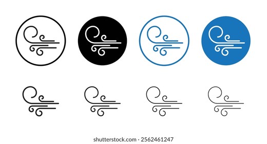 Windy icon Flat art in black and white isolated