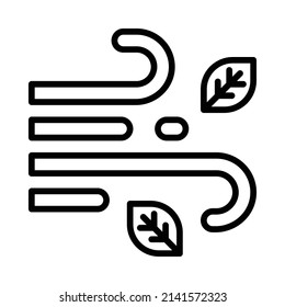 Windy Icon. Line Art Style Design Isolated On White Background