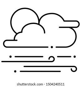 Windy icon lineal vector illustration