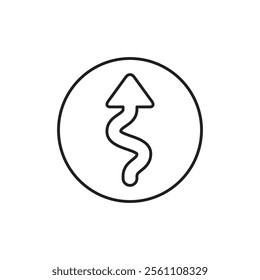 Windy icon Outline vector line symbol