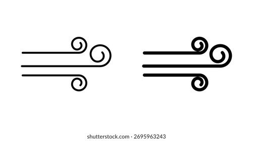 Icono ventoso en un icono de trazo y relleno