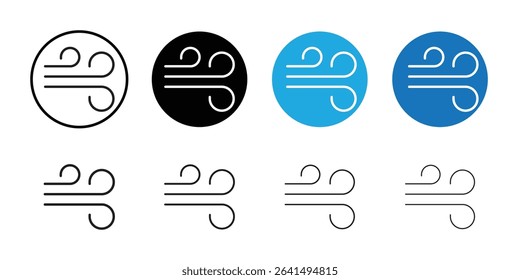 Windy icon Thin line illustration set vector