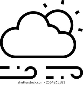 windy icon. Thin linear style design isolated on white background