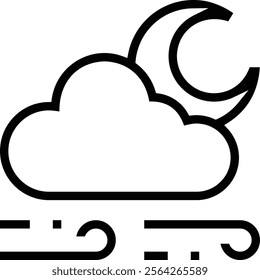 windy icon. Thin linear style design isolated on white background