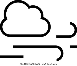 windy icon. Thin linear style design isolated on white background
