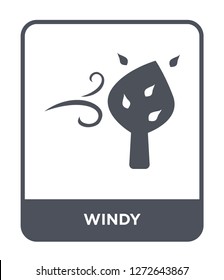 windy icon vector on white background, windy trendy filled icons from Autumn collection, windy simple element illustration