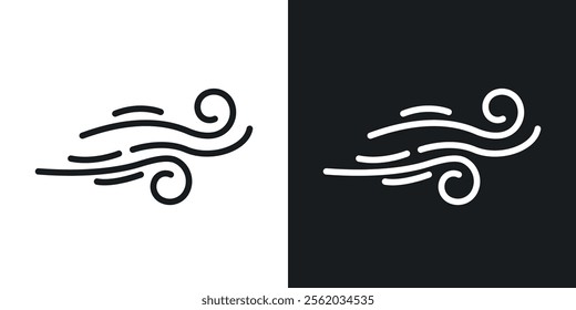 Windy icons. vector set in black colors
