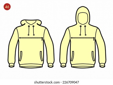 Windy Jacket with chest zipper big hoodie and side pockets