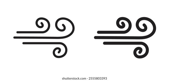 Windy liner icon vector set.