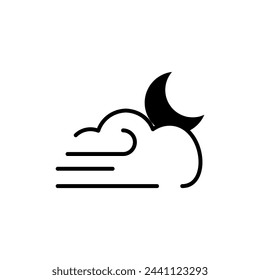 windy night icon, isolated icon in white background, perfect for website, blog, logo, graphic design, social media, UI, mobile app.