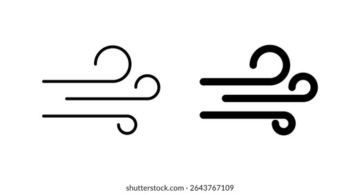 "Windy Night Icon Set" (em inglês). Um ícone preto de céus noturnos ventosos, representando o vento da noite.