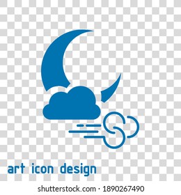 icono del vector nocturno de viento en un fondo abstracto