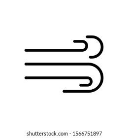 windy outline icon. vector illustration. Isolated on white background.