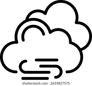 Windy Outline Style Icon Design
