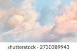 Windy pinky background of renaissance cloud painting