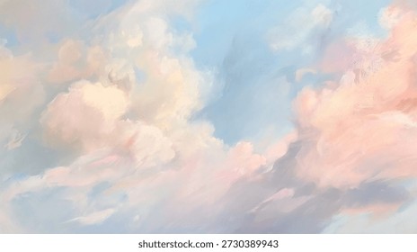 Windy pinky background of renaissance cloud painting