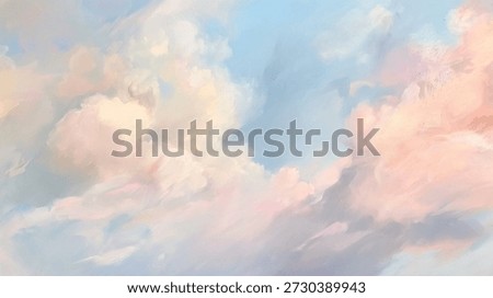 Windy pinky background of renaissance cloud painting