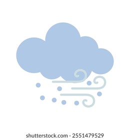 Windy rain icon. Editable weather icon vector