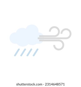 windy and rainy weather icon