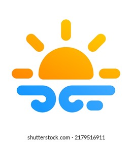 Temporada de viento con icono plano