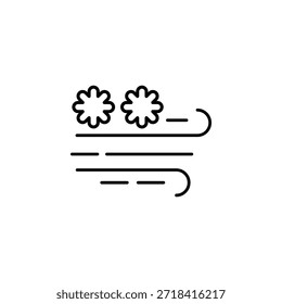 Windy snow vector icon. Weather icon line style. perfect use for logo, presentation, website, and more. modern icon design outline style