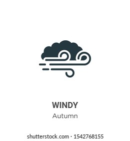 Windy vector icon on white background. Flat vector windy icon symbol sign from modern autumn collection for mobile concept and web apps design.