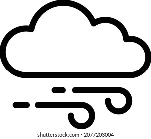 ilustración de windy Vector sobre un fondo transparente. Símbolos de calidad premium. Icono vectorial de trazo para el concepto y diseño gráfico.
