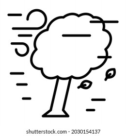Windy Vector Outline Icon Isolated On White Background
