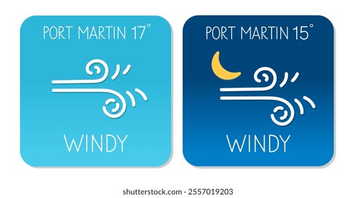 Windy weather forecast for Port Martin with varying temperatures throughout the day